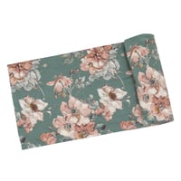 《ストレッチー バンブー スワドル 単品箱入り》ウッドローズ柄 Woodrose Bamboo Stretch Swaddle バンブーレーヨン素材 Fサイズ 緑色 476-F3-WOR