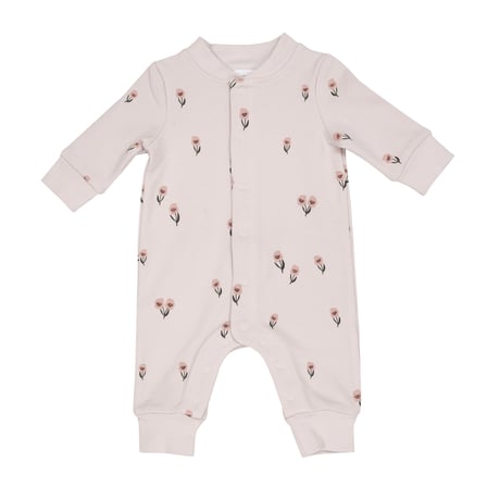 《Pretty Pink Floral French Terry  Baseball Collar Romper 小花柄 フレンチテリー 前開きロンパース》単品 箱なし 536-F3-PPF