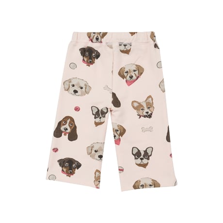 《French Terry Hoodie+Pants Puppy Face 犬柄 フレンチテリー素材 セットアップ》単品 箱なし 660-F24-PPF (桃色 90～115cmサイズ)