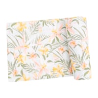 《スワドル単品》Island Floral Swaddle Blanket オーガニック モスリンコットン素材 Fサイズ 緑色 アイランドフローラル柄 157-S25-IFL