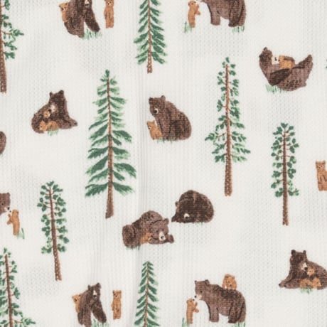 《ストレッチー バンブー スワドル 単品箱入り》くま柄 THERMAL BROWN BEAR BAMBOO BLANKET バンブーレーヨン素材 Fサイズ 白色 476-F3-BRB