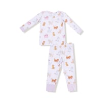 《Bamboo Lounge Wear Set Fancy Pets ラウンジウエア バンブー素材 ファンシーペット柄》単品箱なし 171-F25-FAP 紫色 80～130cmサイズ