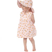 《CLEMENTINES KIMONO DRESS & BLOOMER モスリンコットン素材 キモノドレス＆ブルマ オレンジ柄》70～95cmサイズ 橙色 単品箱なし 1010-S25-SWC