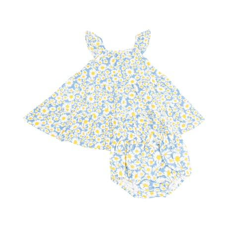 《Shasta Daisy Twirly Sundress モスリンコットン素材 ティアードワンピース デイジー柄》70～115cmサイズ 青色 単品 箱なし 480-S25-SHD