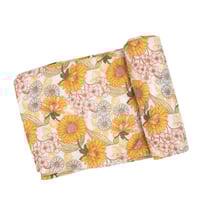 《スワドル単品 》MUSLIN Sunflower Child Swaddle Blanketオーガニック モスリンコットン素材 Fサイズ 黄色 ひまわり柄 157-F3-SCH