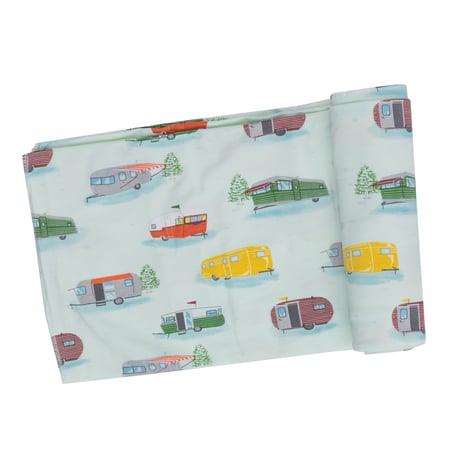 《ストレッチー バンブー スワドル 単品箱入り》キャンプ VINTAGE CAMPERS Stretchy Bamboo Swaddle バンブーレーヨン素材 Fサイズ 緑色 476-S24-VCA