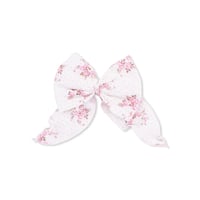《Muslin Bow Clip Rosette Dot モスリンコットン素材 リボンクリップ フローラル柄》単品箱無し 965-F25-BRD 桃色 Fサイズ