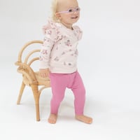 《French Terry Top+Legging Woodsorrel フレンチテリー素材 トレーナーセット 花柄》単品 箱なし 411-F24-WOS (桃色 90～135cmサイズ)