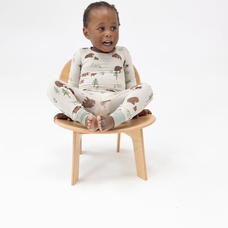 《Bamboo Lounge Wear Set Sweet Brown Bears ラウンジウエア バンブー素材 くま柄》単品 箱なし 171-F24-SBB (茶色 80～135cmサイズ)