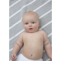 《シェニールブランケット単品 》Chenille Blanket Grey x White  グレー×白ストライプ　リボン有 箱無し