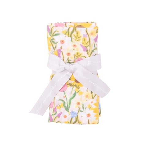 《スワドル単品 》SUNFLOWER DREAM FLORAL Swaddle Blanket オーガニック モスリンコットン素材 Fサイズ 黄色 ひまわり柄 箱入り 157-S24-GDF