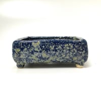 うさぎ庵製240403F瑠璃釉結晶長方鉢