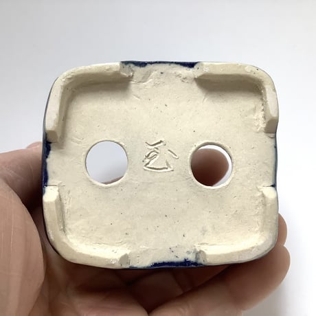玉木啓子造230426A瑠璃釉窯変長方鉢