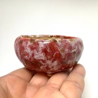 うさぎ庵製240425A多色釉丸鉢　赤白茶