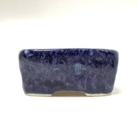 玉木啓子造230426A瑠璃釉窯変長方鉢