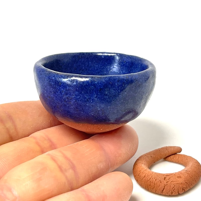 玉木啓子造240310B瑠璃釉可杯(べくはい)酒杯 盃 酒器 | 豆盆栽鉢