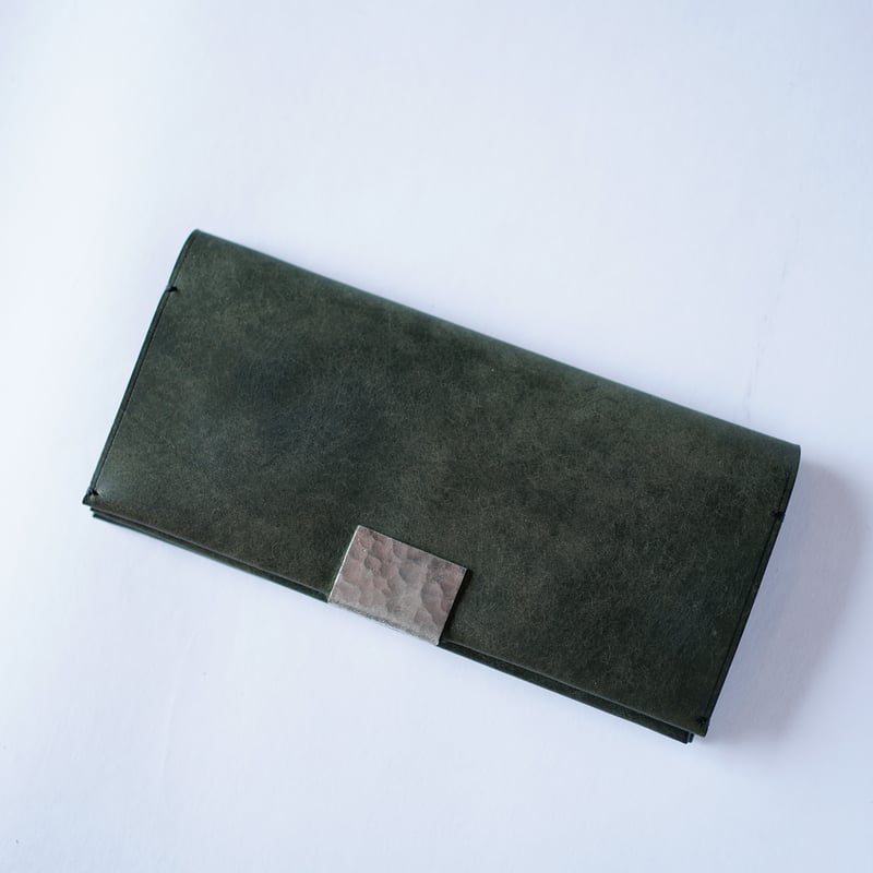 blunoブルーノ長財布 グリーン 錫と本革 長財布|錫×イタリアンレザーの上質財布【kou