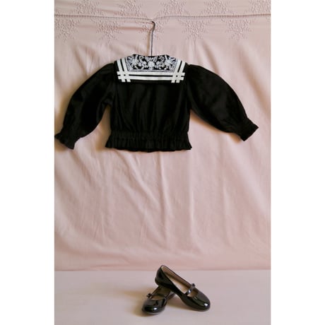 Sailor blouse black baby cord