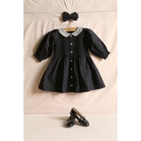 Tunique with hair clip black dot print