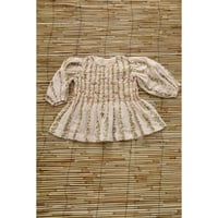 Blouse smocks long sleeves Farandole flowers print crepe