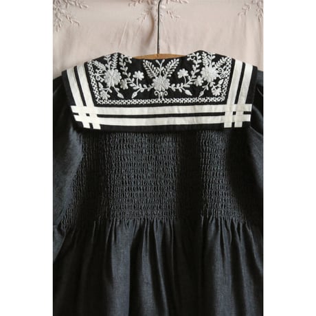 Tunique with sailor collar black denim
