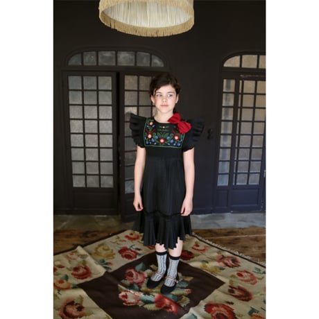 Dress pleated black taffetas