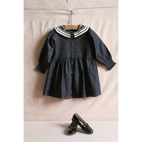 Tunique with sailor collar black denim
