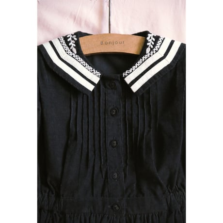 Sailor blouse black baby cord