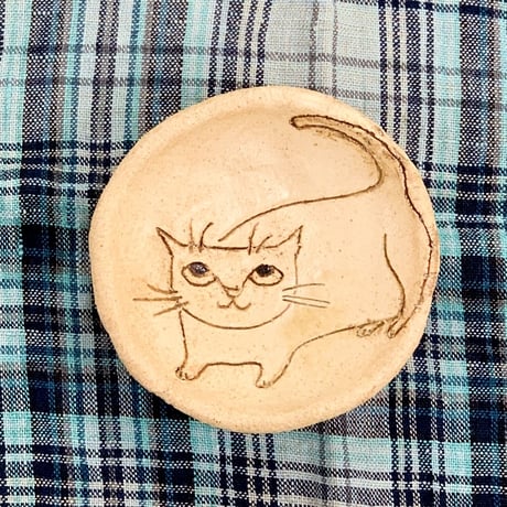 平野照子　猫豆皿　sa0001209