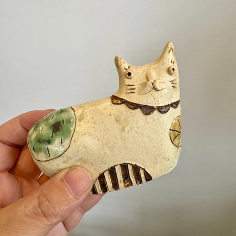 ねこ花入れ　よこ　ha861