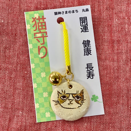 猫守り　茶白上眼
