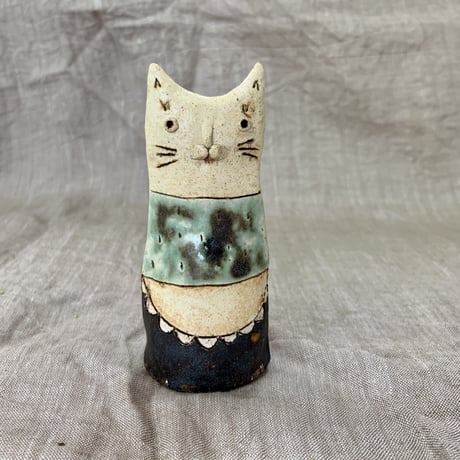 平野照子　猫花入れHA083