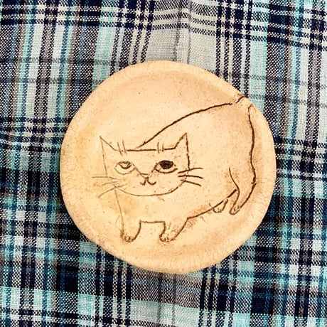 平野照子　猫豆皿　sa001215