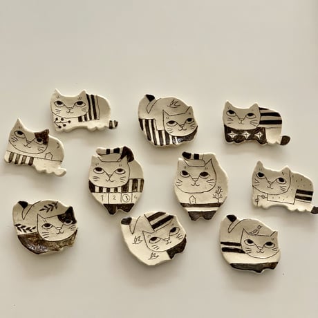 平野照子　猫型豆皿　sa008029-2