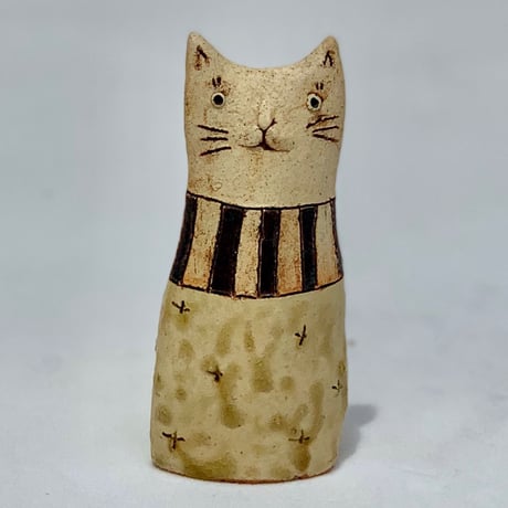 猫花入れ　黄シマえり