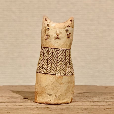 平野照子　猫花入れ　ヤバネ