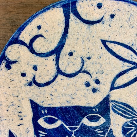 平野照子　かきおとし6寸皿　sa006051