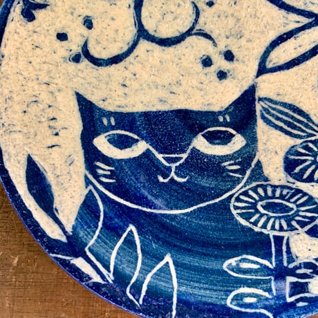 平野照子　かきおとし6寸皿　sa006051