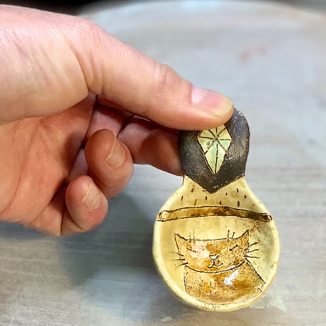 コーヒースプーン　茶ねむり猫