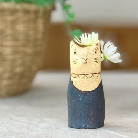 猫花入れ　ha298