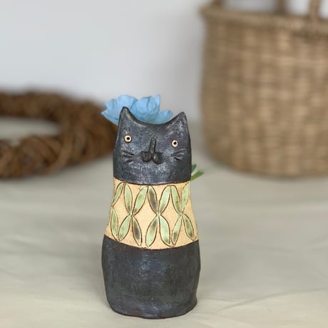 猫花入れ大　ha385