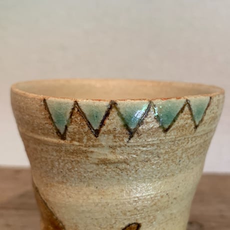平野照子　ミニカップ　茶猫　cu002007