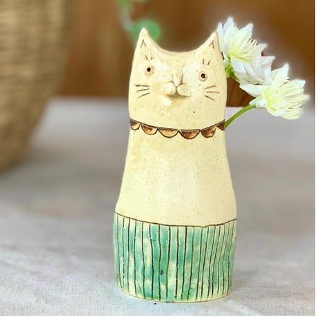 猫花入れ大　ha288