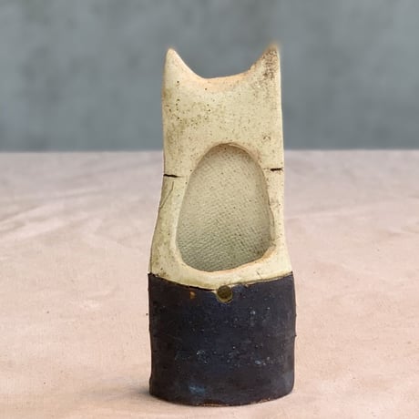 平野照子　猫花入れ　ha230