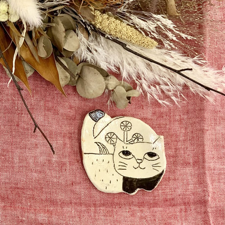 猫型豆皿　sa008029-12