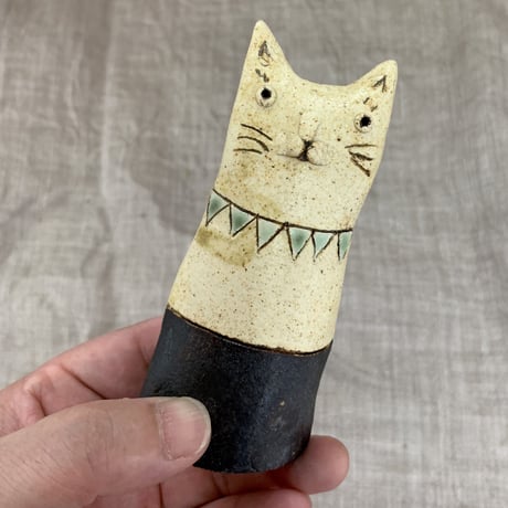 平野照子　猫花入れHA078