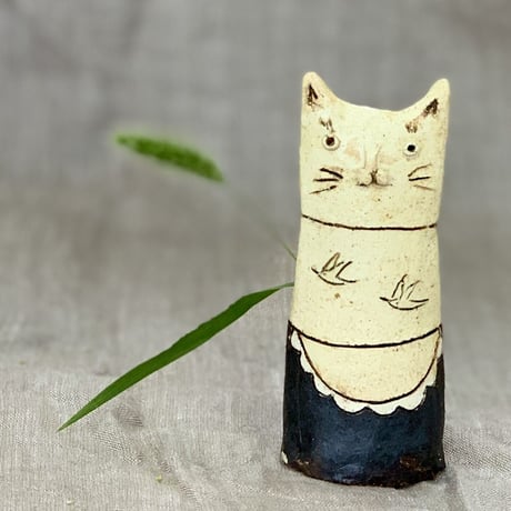 平野照子　猫花入れHA066