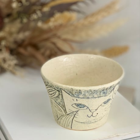 平野照子　呉須フリーカップ　cu002246