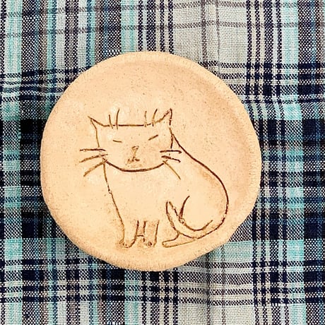 平野照子　猫豆皿　sa001207