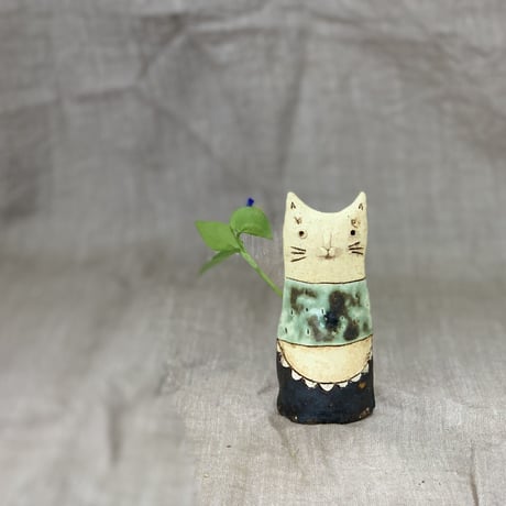 平野照子　猫花入れHA083